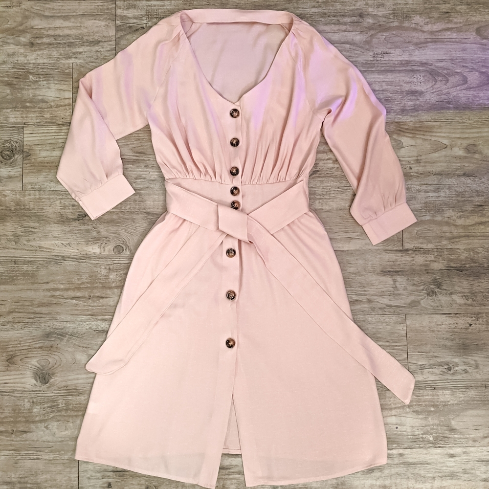 SVETLANA 🍓🍒 Berry Crème Linen Dress - Picture 6 of 6